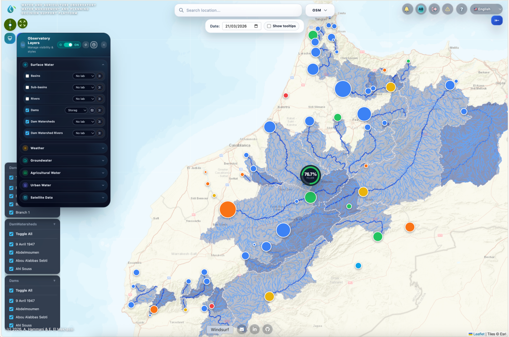 WRPM: A Digital Observatory Water and Agriculture, and a DSS Platform for Water Management and Planning in the WEFE Nexus